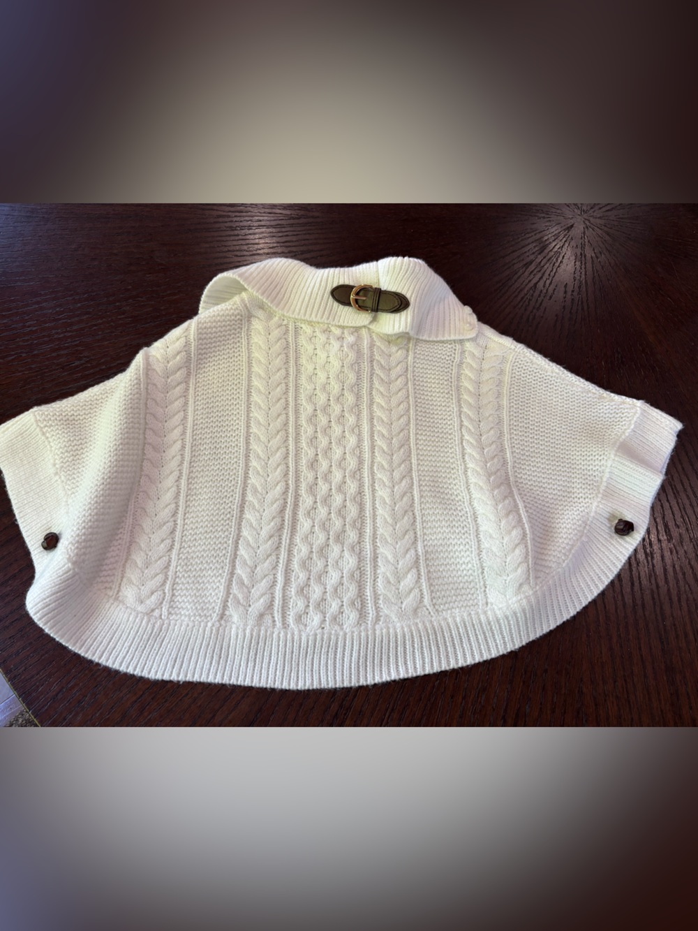 Janie and Jack classic white equestrian cape sweater EUC Size 3